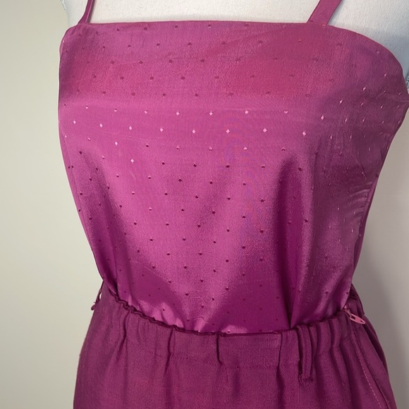 Handmade Magenta Women's Midi Linen Look Skirt. Y2K - Picture 7 of 11